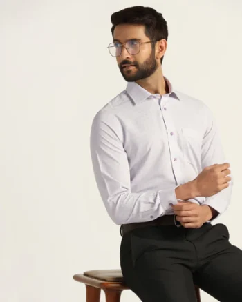 UnWrinkle Formal Lavender Textured Shirt - Wynn